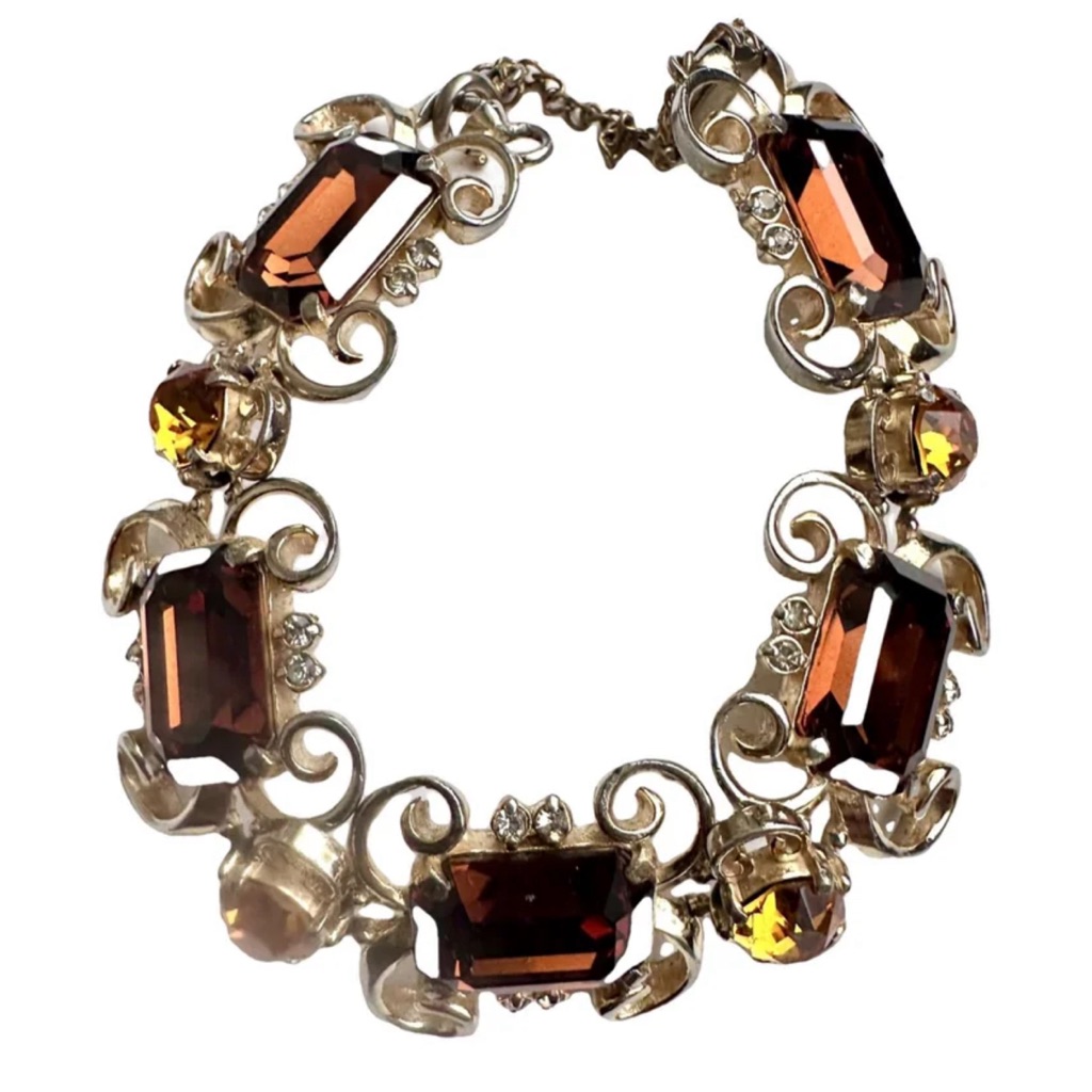Schiaparelli Vintage Gold Plated Bracelet From The 1950s,